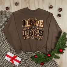 Load image into Gallery viewer, I Love My Locs Varsity Crewneck Unisex EcoSmart® Crewneck Sweatshirt
