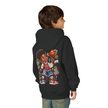 Load image into Gallery viewer, Small Dude Big Plans Boys Basketball Hoodie | Motivational Kids Graphic Youth Heavy Blend Hooded Sweatshirt