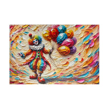 Load image into Gallery viewer, Colorful Carnival Dreams – Whimsical Clown & Balloons Jigsaw Puzzle (110, 252, 520 or 1014 piece options)