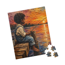 Load image into Gallery viewer, Golden Hour Fishing – A Moment of Peace Puzzle (110, 252, 520, 1014-piece)