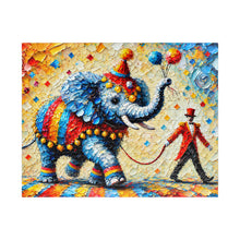 Load image into Gallery viewer, The Grand Circus Parade – Whimsical Carnival Art | Colorful Elephant Jigsaw Puzzle (110, 252, 520, 1014-piece)