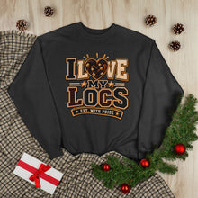 Load image into Gallery viewer, I Love My Locs Varsity Crewneck Unisex EcoSmart® Crewneck Sweatshirt