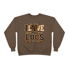 Load image into Gallery viewer, I Love My Locs Varsity Crewneck Unisex EcoSmart® Crewneck Sweatshirt