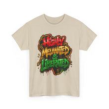Load image into Gallery viewer, Highly Melanated & Liberated Graffiti Streetwear T-Shirt | Juneteenth Pride Unisex Heavy Cotton Tee