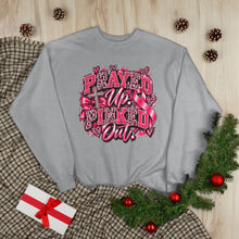 Load image into Gallery viewer, Prayed Up Pinked Out Breast Cancer Awareness Unisex EcoSmart® Crewneck Sweatshirt