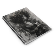 Load image into Gallery viewer, Midnight Smoke Caffeinated Thoughts Spiral Notebook - Ruled Line