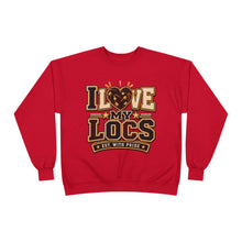 Load image into Gallery viewer, I Love My Locs Varsity Crewneck Unisex EcoSmart® Crewneck Sweatshirt
