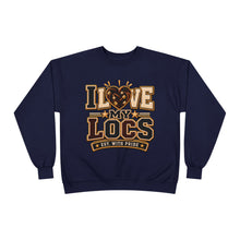 Load image into Gallery viewer, I Love My Locs Varsity Crewneck Unisex EcoSmart® Crewneck Sweatshirt