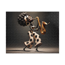 Load image into Gallery viewer, Jazz in Her Soul – Afrocentric Music ArtPuzzle (110, 252, 520, 1014-piece)