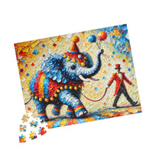 Load image into Gallery viewer, The Grand Circus Parade – Whimsical Carnival Art | Colorful Elephant Jigsaw Puzzle (110, 252, 520, 1014-piece)