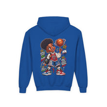 Load image into Gallery viewer, Small Dude Big Plans Boys Basketball Hoodie | Motivational Kids Graphic Youth Heavy Blend Hooded Sweatshirt