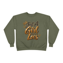 Load image into Gallery viewer, Just A Girl and Her Locs Unisex EcoSmart® Crewneck Sweatshirt