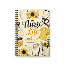 Load image into Gallery viewer, Sunflower Glow Nurse Life Spiral Notebook - Ruled Line