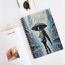 Load image into Gallery viewer, Icy Slate Blue Notes Spiral Notebook - Ruled Line