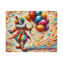 Load image into Gallery viewer, Colorful Carnival Dreams – Whimsical Clown & Balloons Jigsaw Puzzle (110, 252, 520 or 1014 piece options)