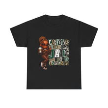 Load image into Gallery viewer, Caffeine Because Jail Is Expensive Funny Coffee Lover Ransom Note Graphic Unisex Heavy Cotton Tee