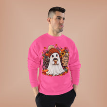 Load image into Gallery viewer, Pumpkins, Leaves, Cozy Nights & Coffee Fall Unisex EcoSmart® Crewneck Sweatshirt