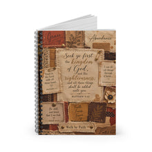 Load image into Gallery viewer, Faith & Fabric- Matthew 6:33 - Luxe Junk Journal Spiral Notebook - Ruled Line