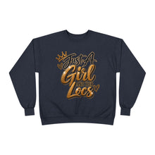 Load image into Gallery viewer, Just A Girl and Her Locs Unisex EcoSmart® Crewneck Sweatshirt
