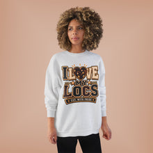 Load image into Gallery viewer, I Love My Locs Varsity Crewneck Unisex EcoSmart® Crewneck Sweatshirt