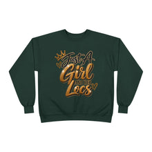 Load image into Gallery viewer, Just A Girl and Her Locs Unisex EcoSmart® Crewneck Sweatshirt