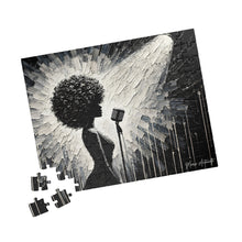 Load image into Gallery viewer, Her Moment to Shine – Black & White Soulful Music Art Puzzle (110, 252, 520, 1014-piece)