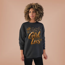 Load image into Gallery viewer, Just A Girl and Her Locs Unisex EcoSmart® Crewneck Sweatshirt