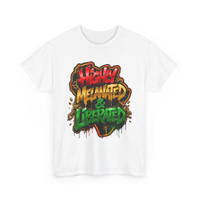 Load image into Gallery viewer, Highly Melanated & Liberated Graffiti Streetwear T-Shirt | Juneteenth Pride Unisex Heavy Cotton Tee