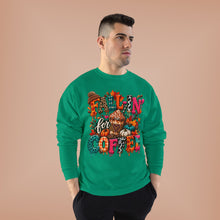 Load image into Gallery viewer, Fall-In’ for Coffee Unisex EcoSmart® Crewneck Sweatshirt
