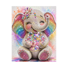 Load image into Gallery viewer, Sparkle & Bubbles – Rainbow Bling Baby Elephant Puzzle (110, 252, 520, 1014-piece)