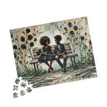 Load image into Gallery viewer, Whispers Between Us – Children & Black Roses | Emotional Textured Art Puzzle (110, 252, 520, 1014-piece)