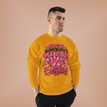 Load image into Gallery viewer, She’s Somebody’s Everything Breast Cancer Awareness | Pink Ribbon Family Support Unisex EcoSmart® Crewneck Sweatshirt