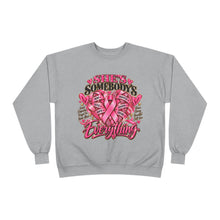 Load image into Gallery viewer, She’s Somebody’s Everything Breast Cancer Awareness | Pink Ribbon Family Support Unisex EcoSmart® Crewneck Sweatshirt