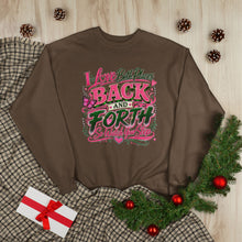 Load image into Gallery viewer, I Love Both Places Back and Forth Sweatshirt – Pink & Green Graphic Unisex EcoSmart® Crewneck Sweatshirt