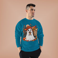 Load image into Gallery viewer, Pumpkins, Leaves, Cozy Nights & Coffee Fall Unisex EcoSmart® Crewneck Sweatshirt
