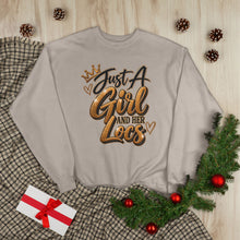 Load image into Gallery viewer, Just A Girl and Her Locs Unisex EcoSmart® Crewneck Sweatshirt