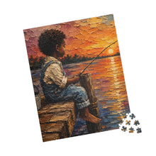 Load image into Gallery viewer, Golden Hour Fishing – A Moment of Peace Puzzle (110, 252, 520, 1014-piece)