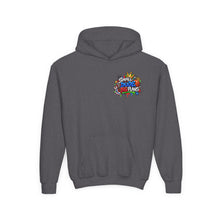 Load image into Gallery viewer, Small Dude Big Plans Boys Basketball Hoodie | Motivational Kids Graphic Youth Heavy Blend Hooded Sweatshirt
