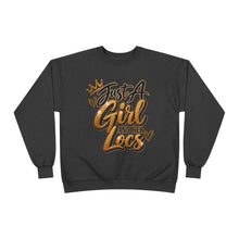Load image into Gallery viewer, Just A Girl and Her Locs Unisex EcoSmart® Crewneck Sweatshirt