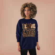 Load image into Gallery viewer, I Love My Locs Varsity Crewneck Unisex EcoSmart® Crewneck Sweatshirt
