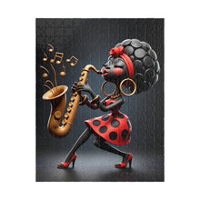 Load image into Gallery viewer, Sassy Sax – Red Polka Dot Music Art Puzzle (110, 252, 520, 1014-piece)