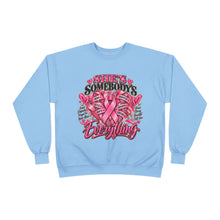 Load image into Gallery viewer, She’s Somebody’s Everything Breast Cancer Awareness | Pink Ribbon Family Support Unisex EcoSmart® Crewneck Sweatshirt