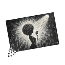 Load image into Gallery viewer, Her Moment to Shine – Black & White Soulful Music Art Puzzle (110, 252, 520, 1014-piece)