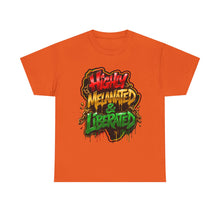 Load image into Gallery viewer, Highly Melanated & Liberated Graffiti Streetwear T-Shirt | Juneteenth Pride Unisex Heavy Cotton Tee