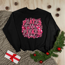 Load image into Gallery viewer, Prayed Up Pinked Out Breast Cancer Awareness Unisex EcoSmart® Crewneck Sweatshirt
