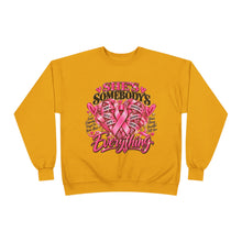 Load image into Gallery viewer, She’s Somebody’s Everything Breast Cancer Awareness | Pink Ribbon Family Support Unisex EcoSmart® Crewneck Sweatshirt