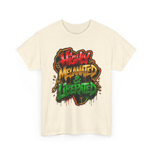 Load image into Gallery viewer, Highly Melanated & Liberated Graffiti Streetwear T-Shirt | Juneteenth Pride Unisex Heavy Cotton Tee