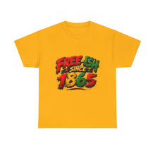 Load image into Gallery viewer, Free-Ish Since 1865 Juneteenth T-Shirt | Distressed Grunge Black History Graphic Unisex Heavy Cotton Tee