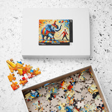 Load image into Gallery viewer, The Grand Circus Parade – Whimsical Carnival Art | Colorful Elephant Jigsaw Puzzle (110, 252, 520, 1014-piece)