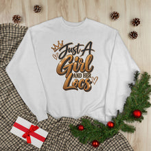 Load image into Gallery viewer, Just A Girl and Her Locs Unisex EcoSmart® Crewneck Sweatshirt